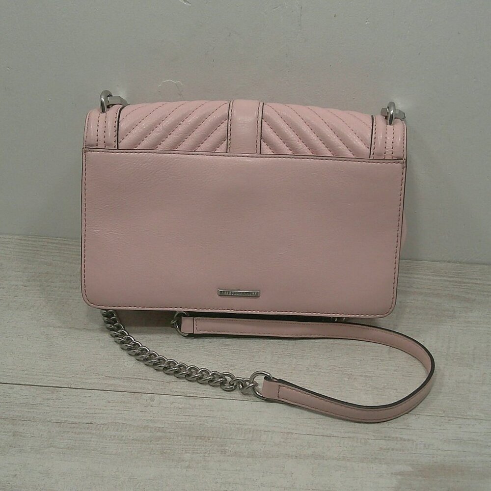 Rebecca Minkoff Baby Pink Channel Quilted Leather Handbag | Purse | Pocketbook - Picture 2 of 12